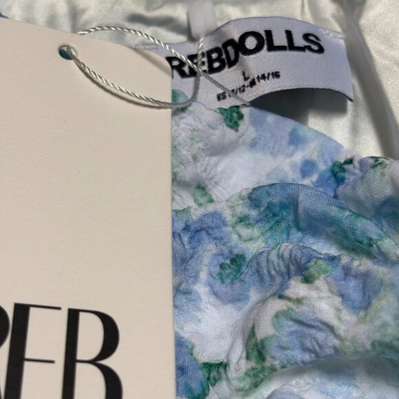 Rebdolls Forget Me Not Floral Asymmetrical Maxi Bodycon Dress - Picture 4 of 9